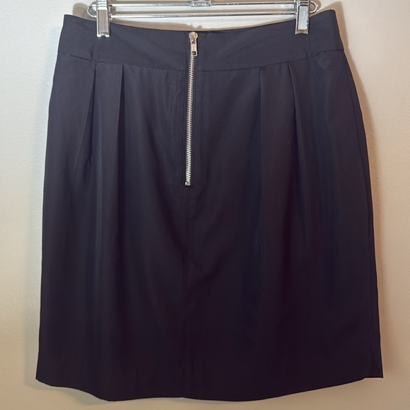 Banana Republic Rear Zipper Detail Pleated Lined Mini Skirt in Black Size 4 - Picture 2 of 9